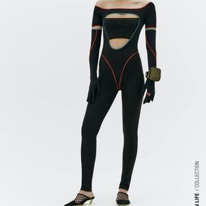 Zara purple magazine nwot jumpsuit